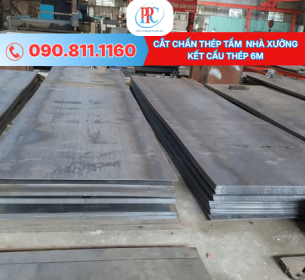 Cắt Chấn Thép Tấm Nhà Xưởng Kết Cấu Thép 6m