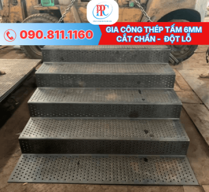 Gia Công Thép Tấm 6mm – Cắt, Chấn, Đột Lỗ Theo Yêu Cầu 