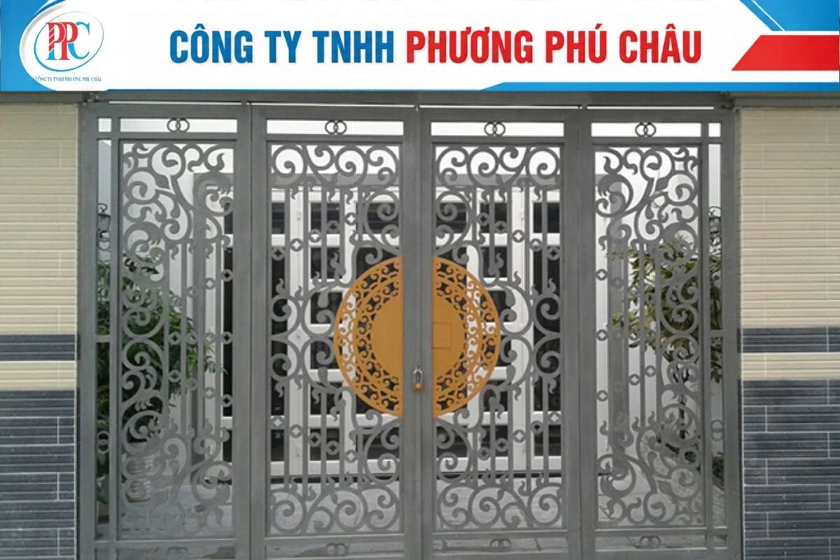 Mẫu cửa cổng cắt laser hiện đại tối giản