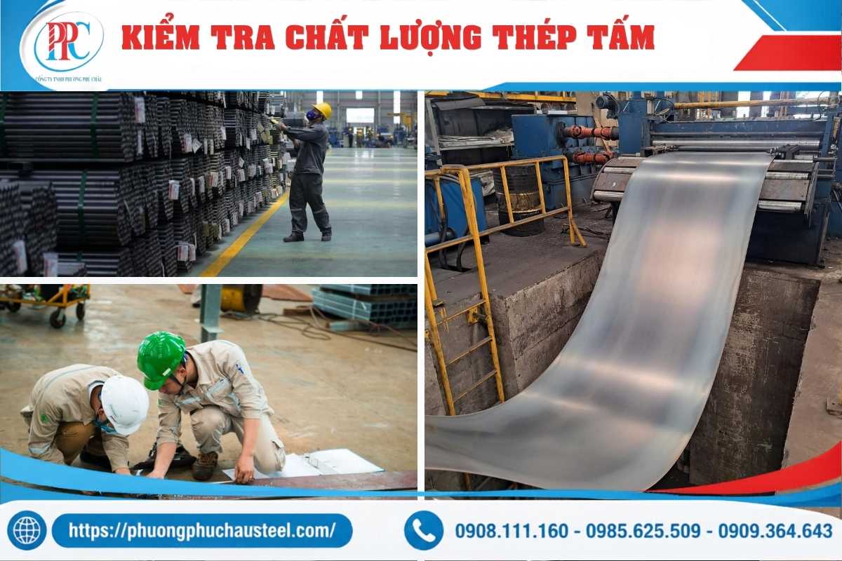 Kiểm tra chất lượng thép tấm trước khi bàn giao cho khách tại Đồng Nai