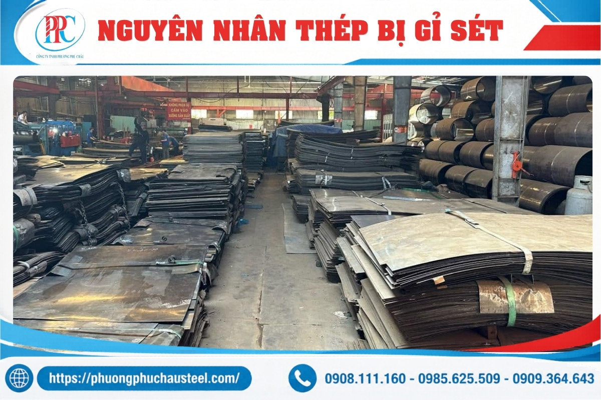 Nguyên nhân thép bị gỉ sét do lưu kho ngoài trời không che chắn