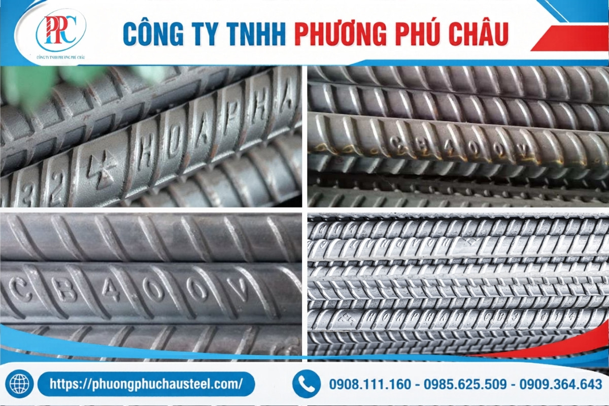 Hình ảnh cận ký hiệu thép dập nổi trên thanh thép Hòa Phát và loại mác thép CB4 (CB400-V), đường kính D18