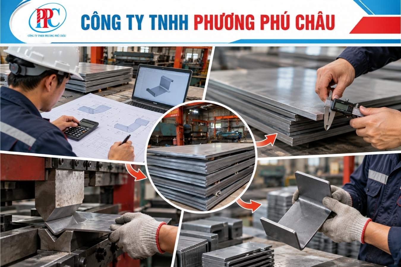 4 bước tính chiều dài khai triển phôi chấn thép tấm