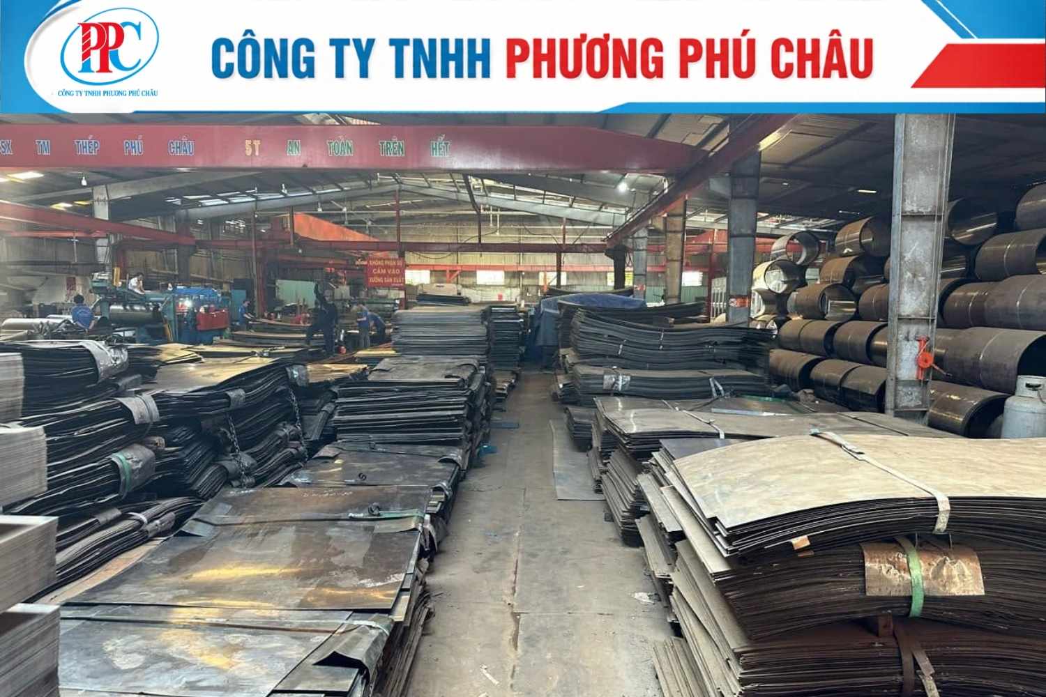 Xưởng gia công thép tấm Bến Lức của Phương Phú Châu