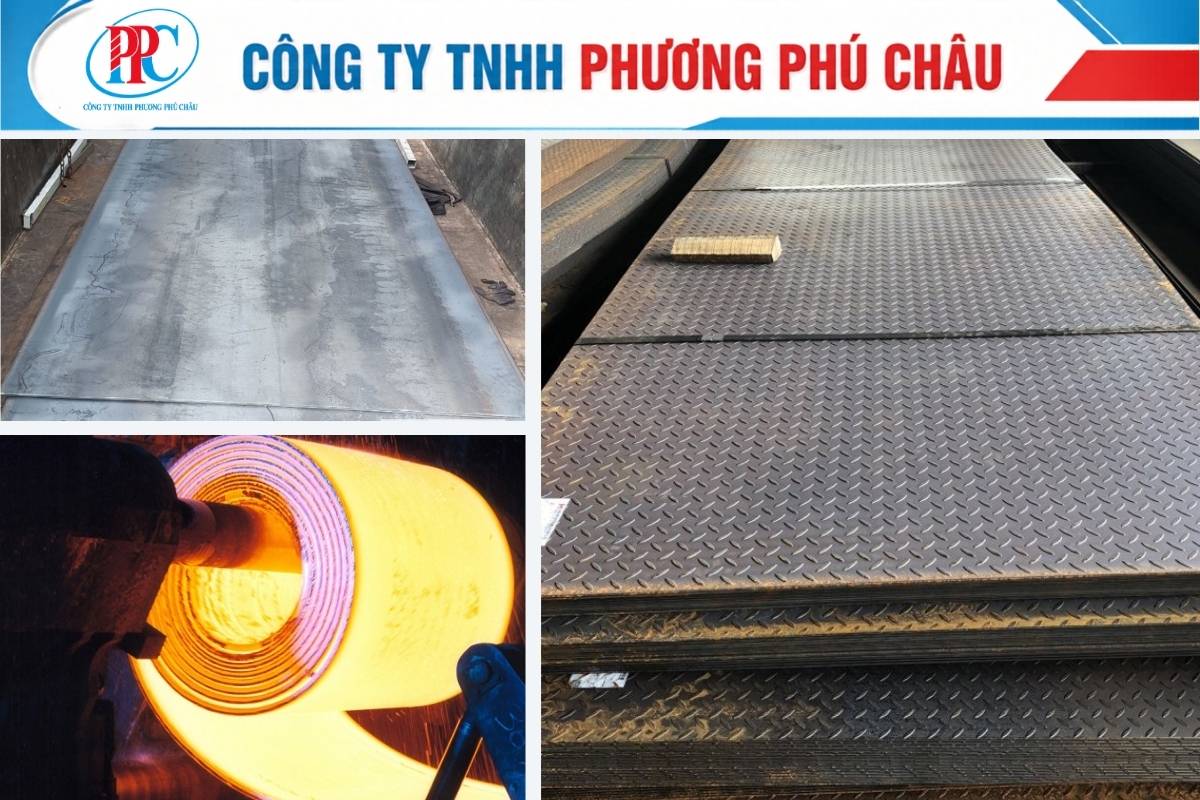 Phân loại thép tấm cán nóng gồm tấm trơn, tấm gân và cuộn HR